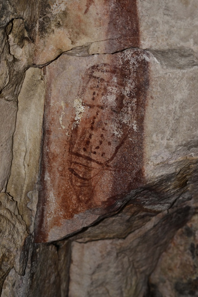 Dying Buffalo Rock Painting Singhanpur Raigarh Chhattisgarh